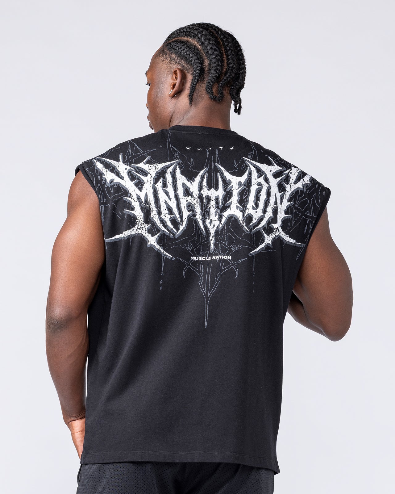 Gothic Boxy Muscle Tank - Black