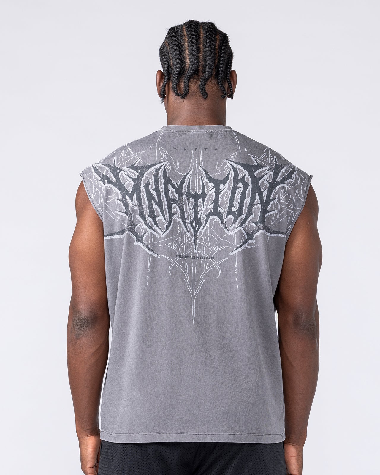 Gothic Boxy Muscle Tank - Washed Tornado