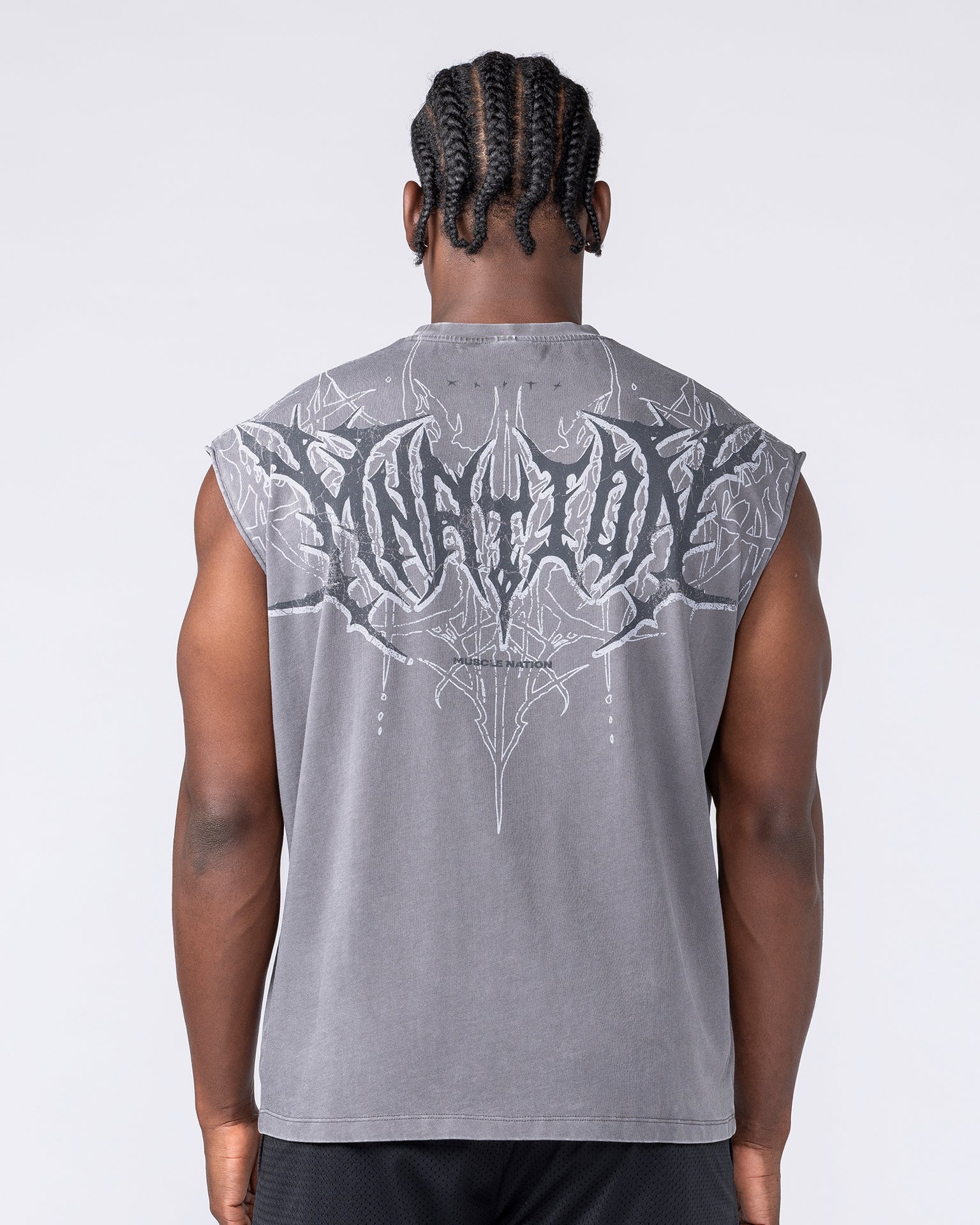Gothic Boxy Muscle Tank - Washed Tornado