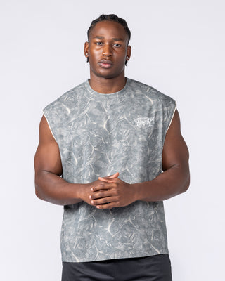 Gothic Boxy Muscle Tank - Washed Tree Camo