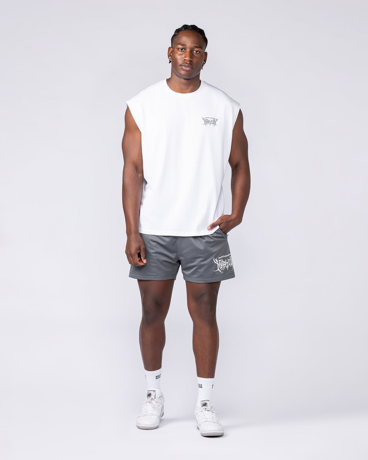 Gothic Boxy Muscle Tank - White
