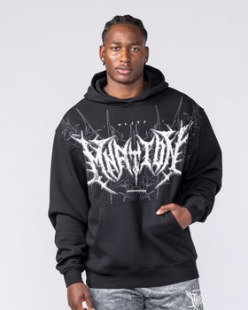 Gothic Oversized Hoodie - Black