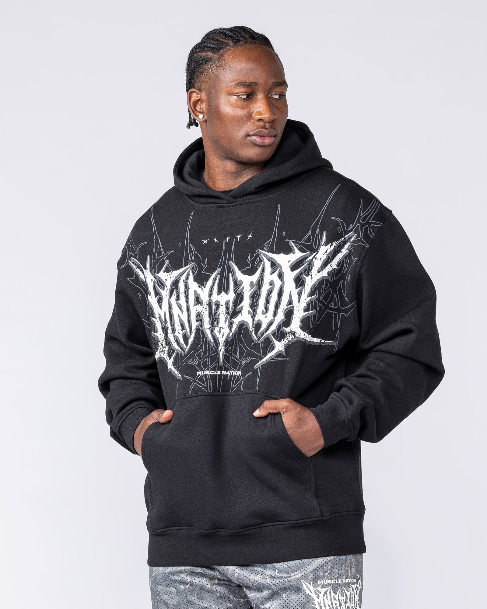 Gothic Oversized Hoodie Black | Men's Hoodie | Muscle Nation
