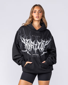 Gothic Oversized Hoodie - Black