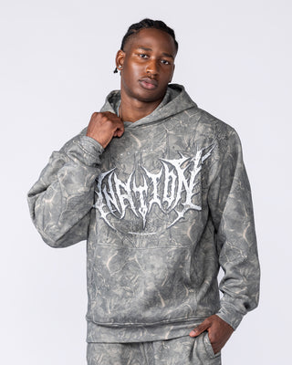 Gothic Oversized Hoodie - Washed Tree Camo