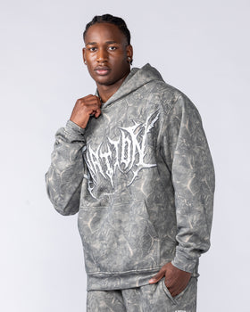 Gothic Oversized Hoodie - Washed Tree Camo