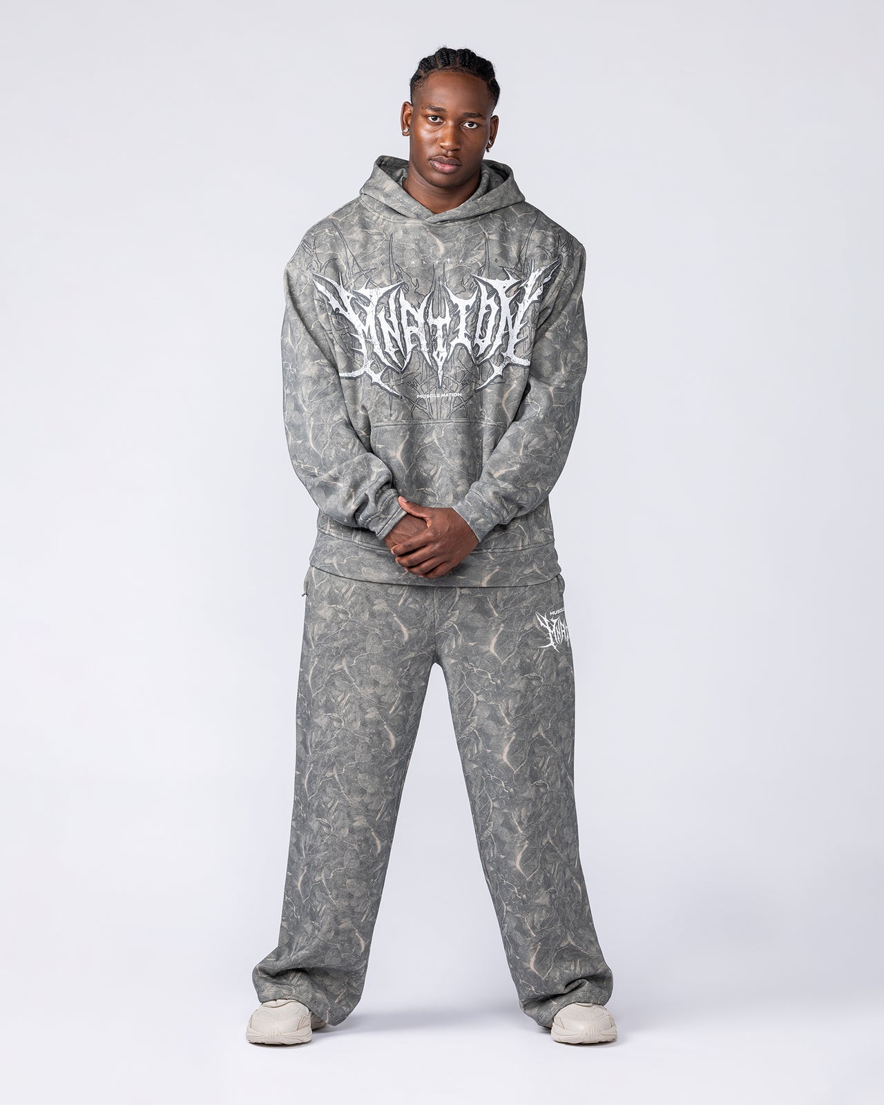Gothic Oversized Hoodie - Washed Tree Camo