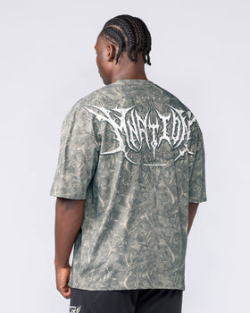 Gothic Oversized Tee - Washed Tree Camo