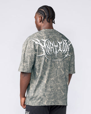 Gothic Oversized Tee - Washed Tree Camo