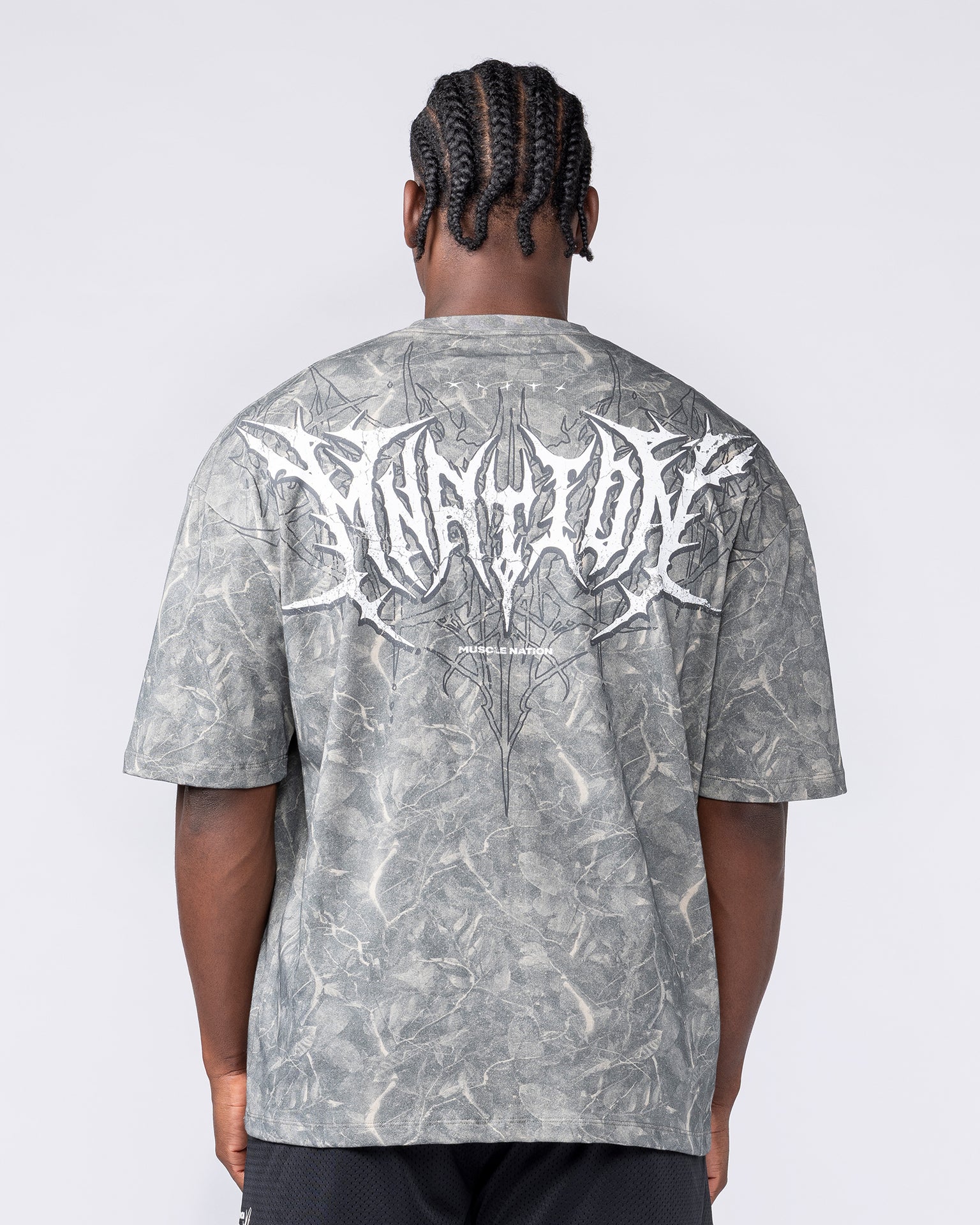 Gothic Oversized Tee - Washed Tree Camo
