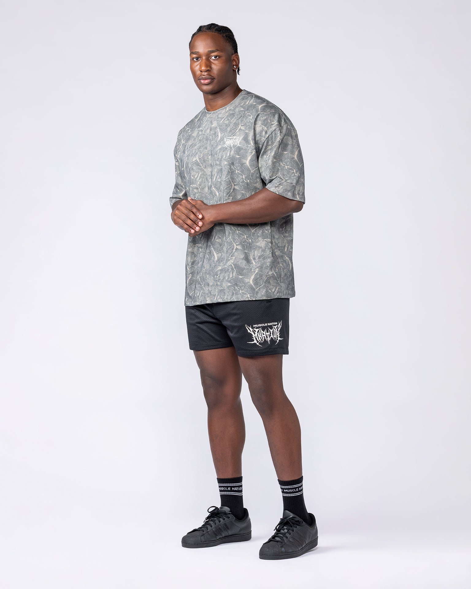 Gothic Oversized Tee - Washed Tree Camo