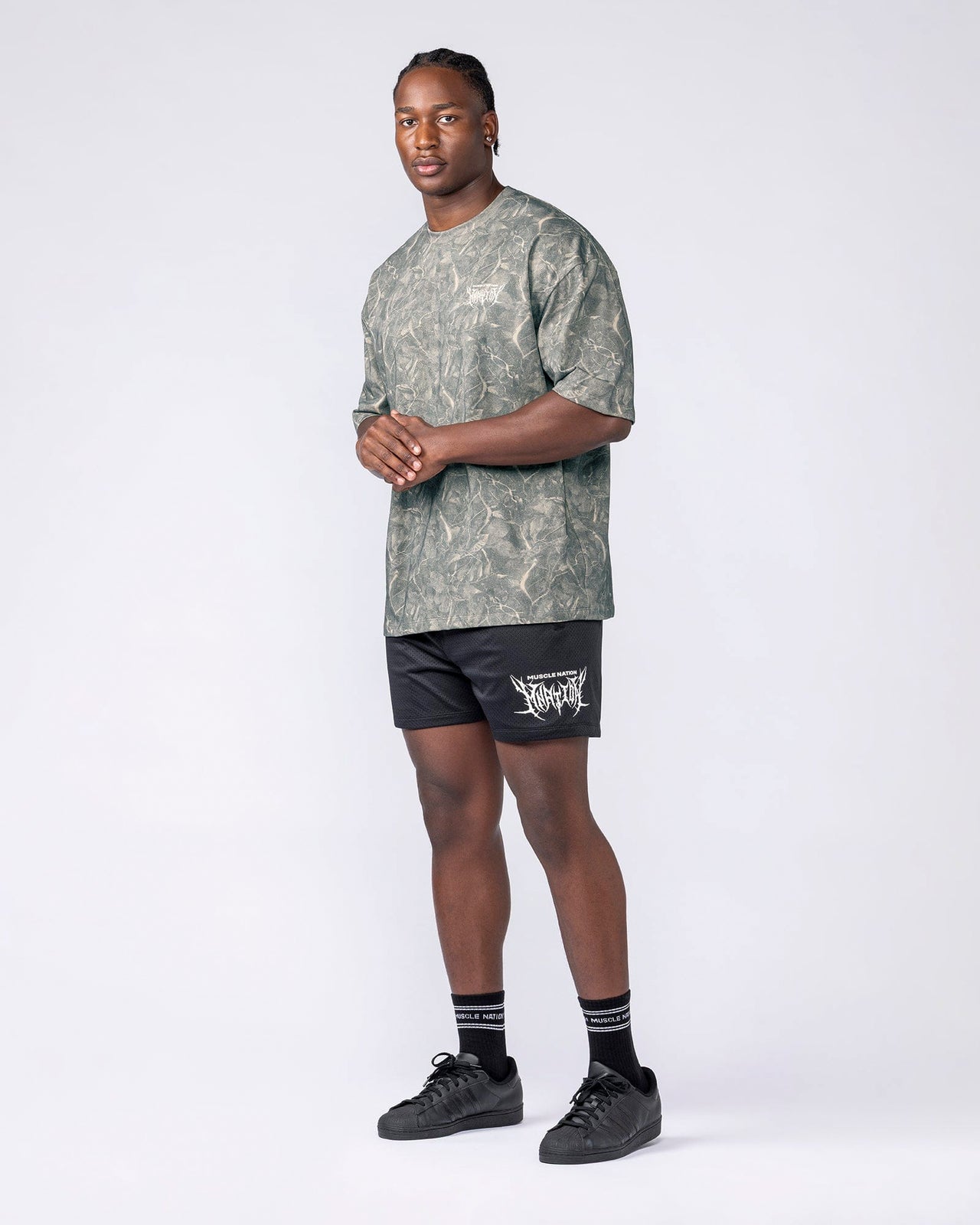 Gothic Oversized Tee - Washed Tree Camo