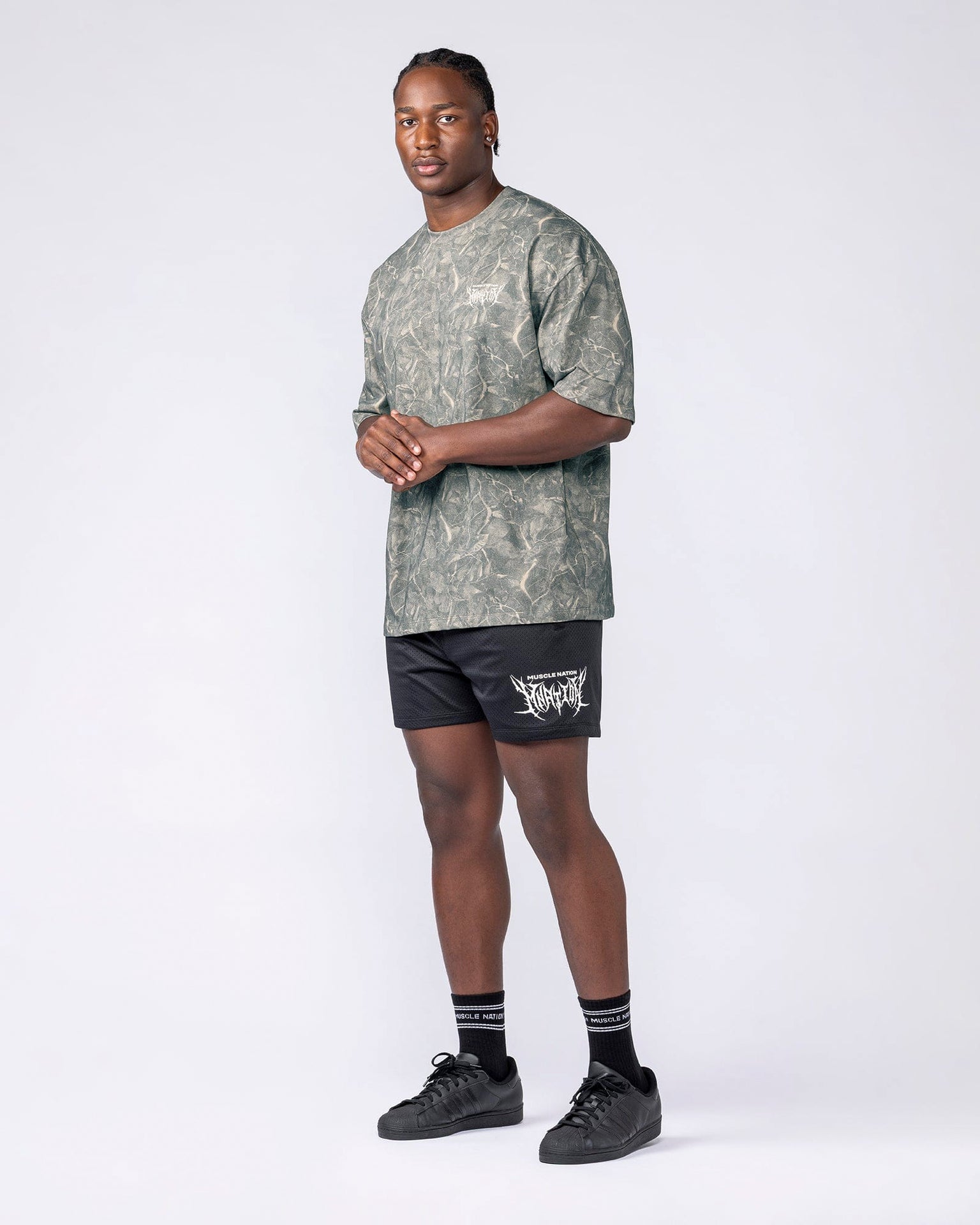 Gothic Oversized Tee - Washed Tree Camo