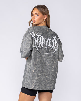 Gothic Oversized Tee - Washed Tree Camo