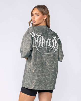 Gothic Oversized Tee - Washed Tree Camo
