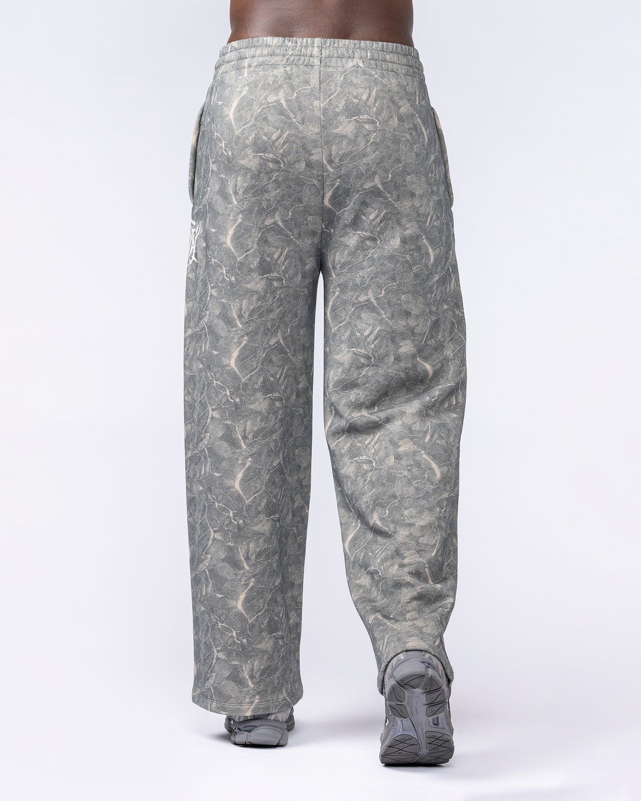 Gothic Wide Leg Trackies - Washed Tree Camo
