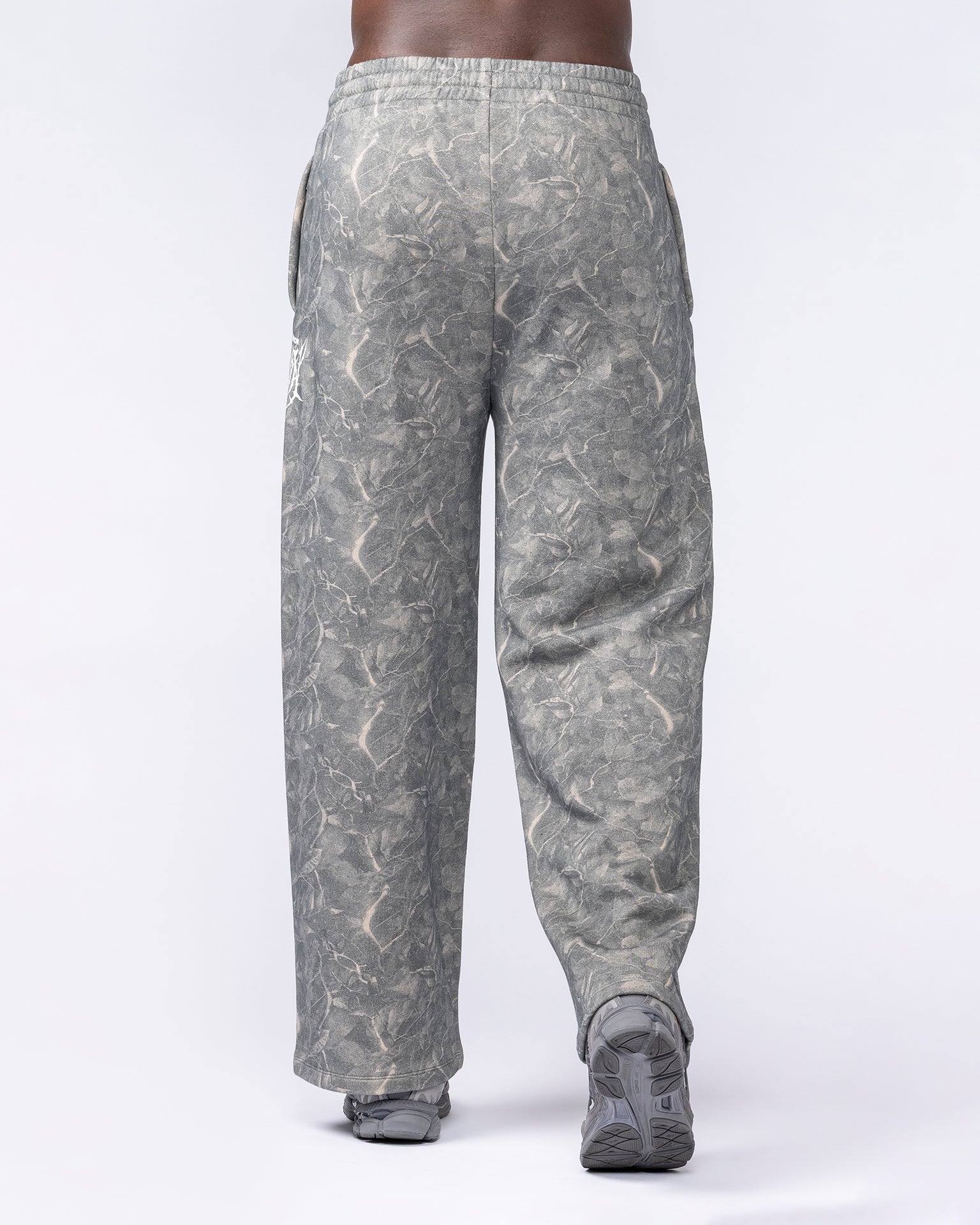 Gothic Wide Leg Trackies - Washed Tree Camo