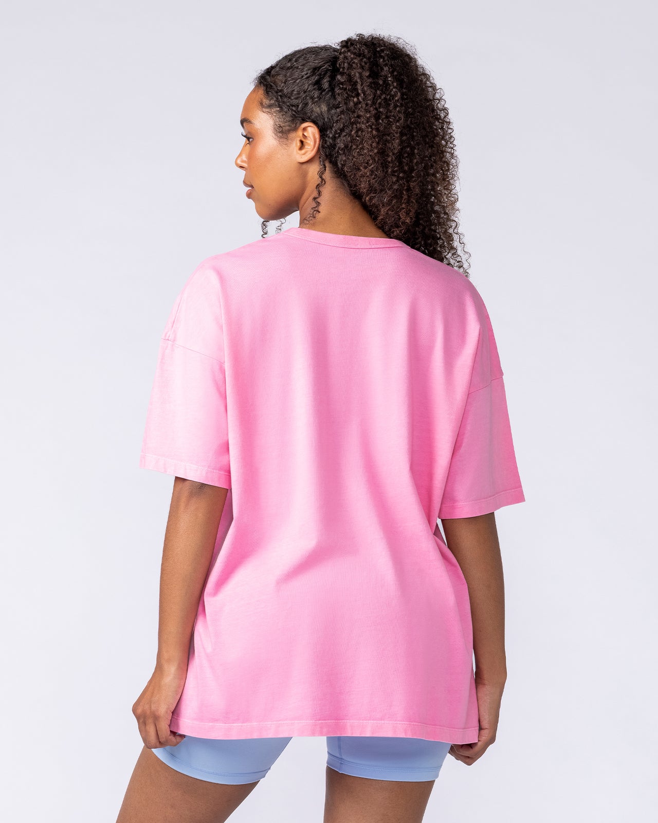 Hawaiian Vibes Oversized Tee - Washed Pink Frosting