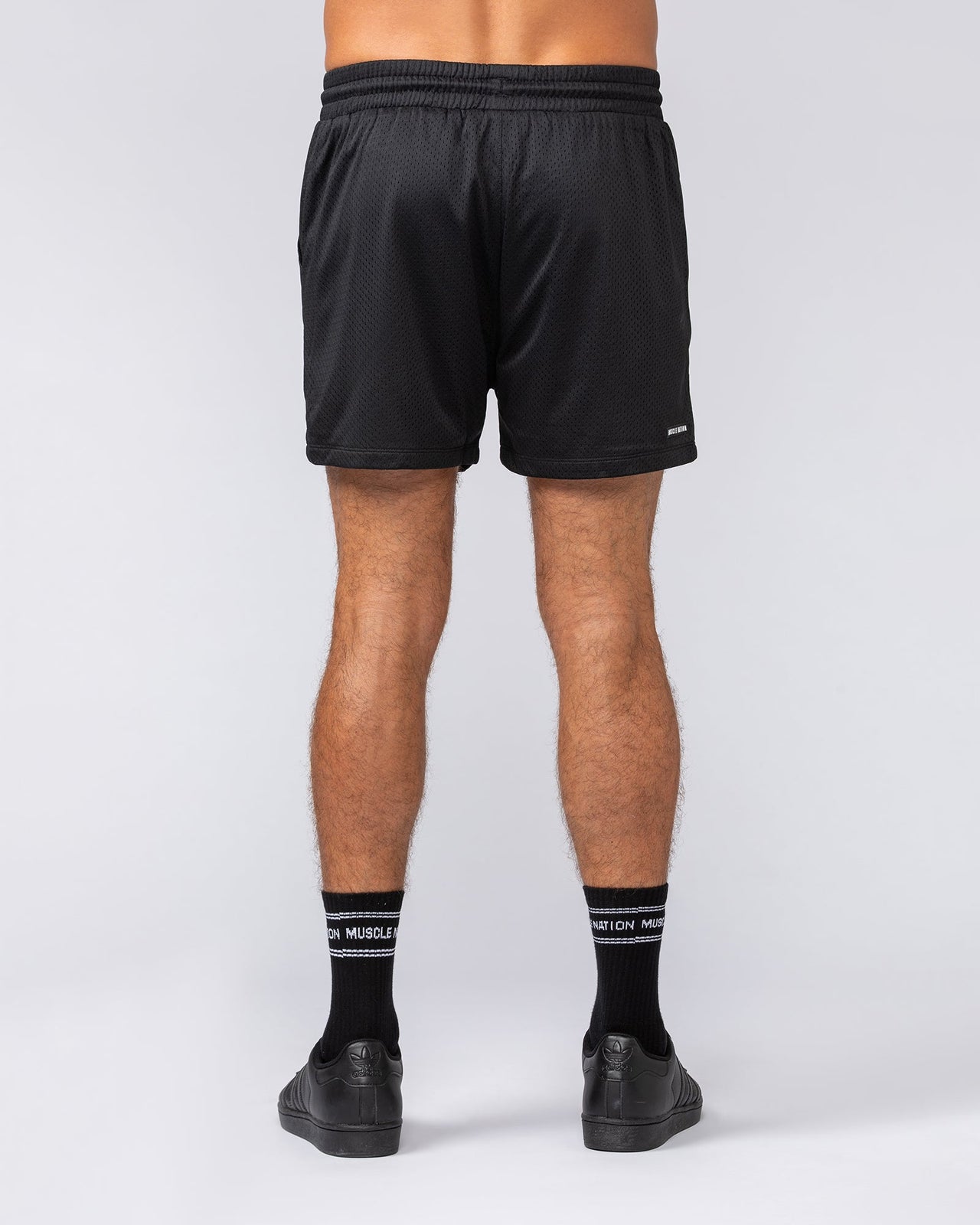 Heritage Crest Lay Up 3.5" Shorts Black - Muscle Nation men's gym shorts, view 4
