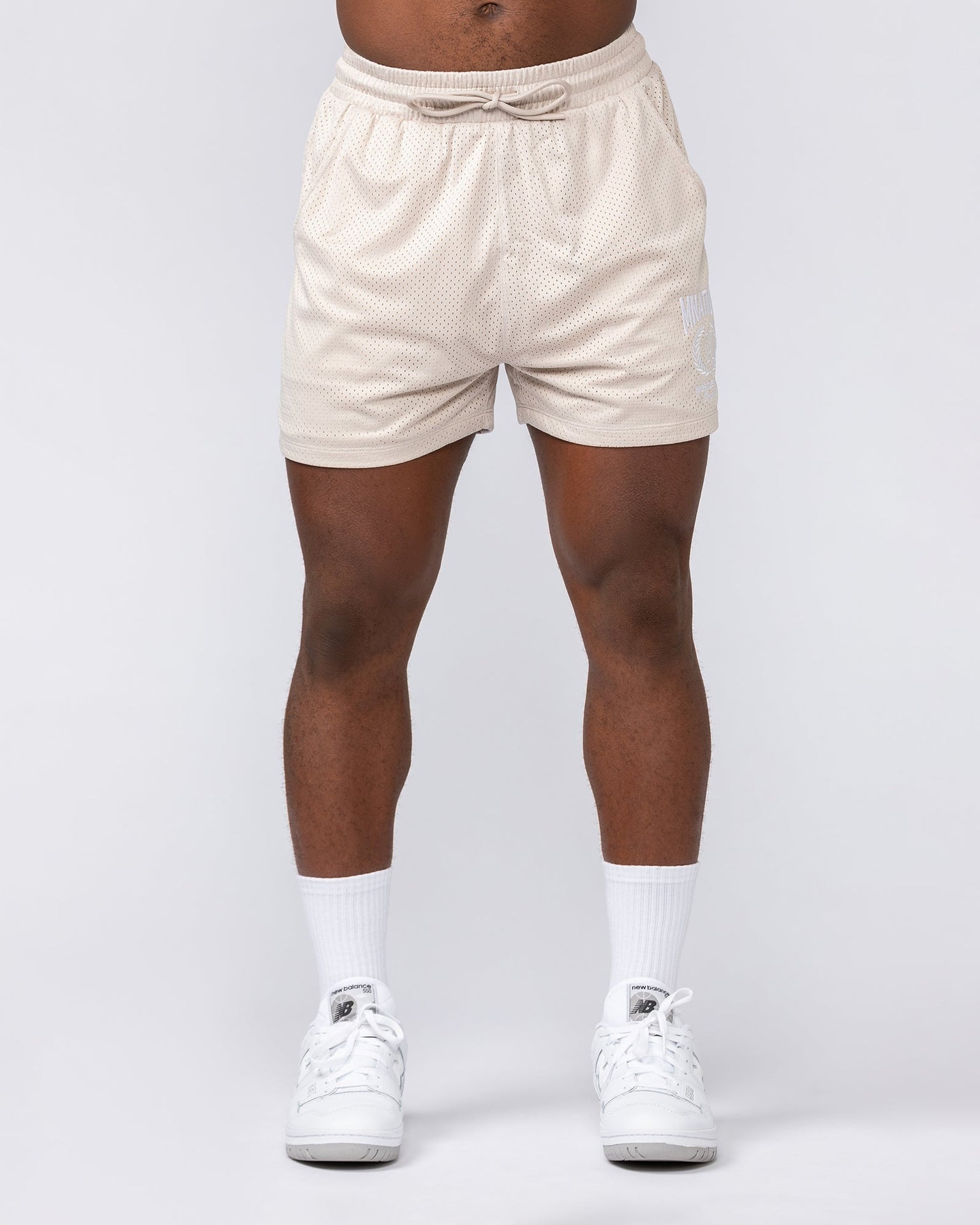 Heritage Crest Lay Up 3.5" Shorts - Cream-Shorts-S-032504CREAM-S-MNAPPRL41398-3-Muscle Nation