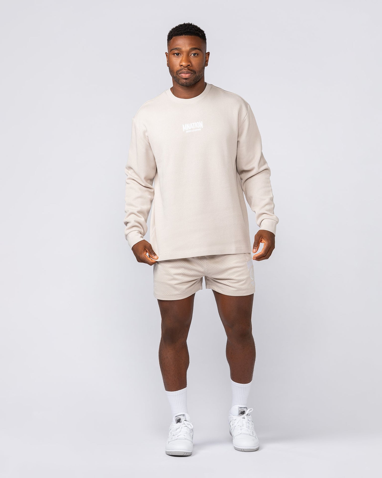 Heritage Crest Lay Up 3.5" Shorts - Cream-Shorts-S-032504CREAM-S-MNAPPRL41398-6-Muscle Nation