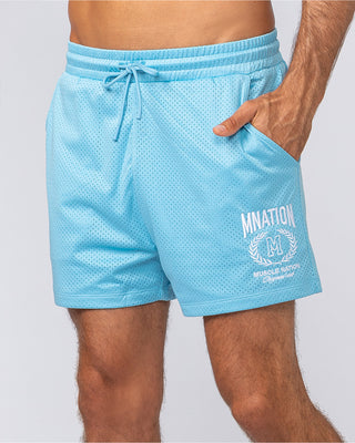 Heritage Crest Lay Up 3.5" Shorts - Light Blue-Shorts-S-032504LTBL-S-MNAPPRL41384-1-Muscle Nation