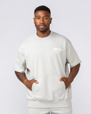 Heritage Loopback Oversized Tee - Washed Light Grey-T-Shirts-XS-032517WSHLTGRY-XS-MNAPPRL41325-1-Muscle Nation