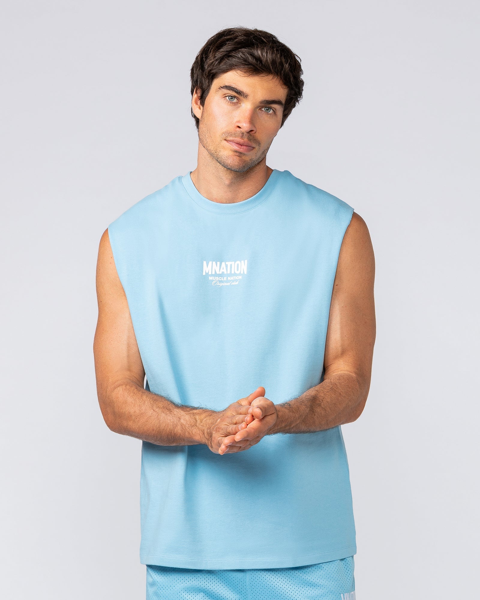 Heritage Muscle Tank - Light Blue-Singlets & Tanks-S-032515LTBL-S-MNAPPRL41167-1-Muscle Nation