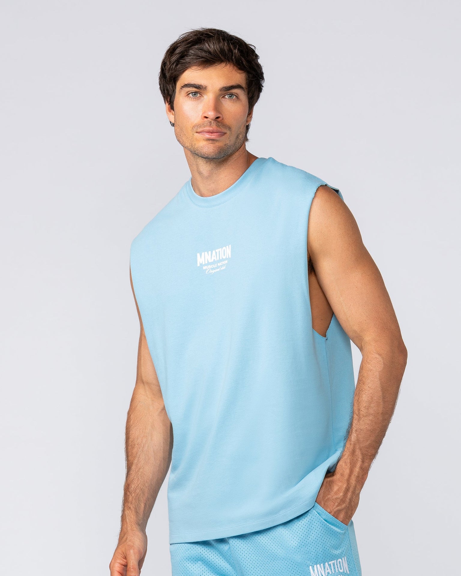 Heritage Muscle Tank - Light Blue-Singlets & Tanks-S-032515LTBL-S-MNAPPRL41167-2-Muscle Nation