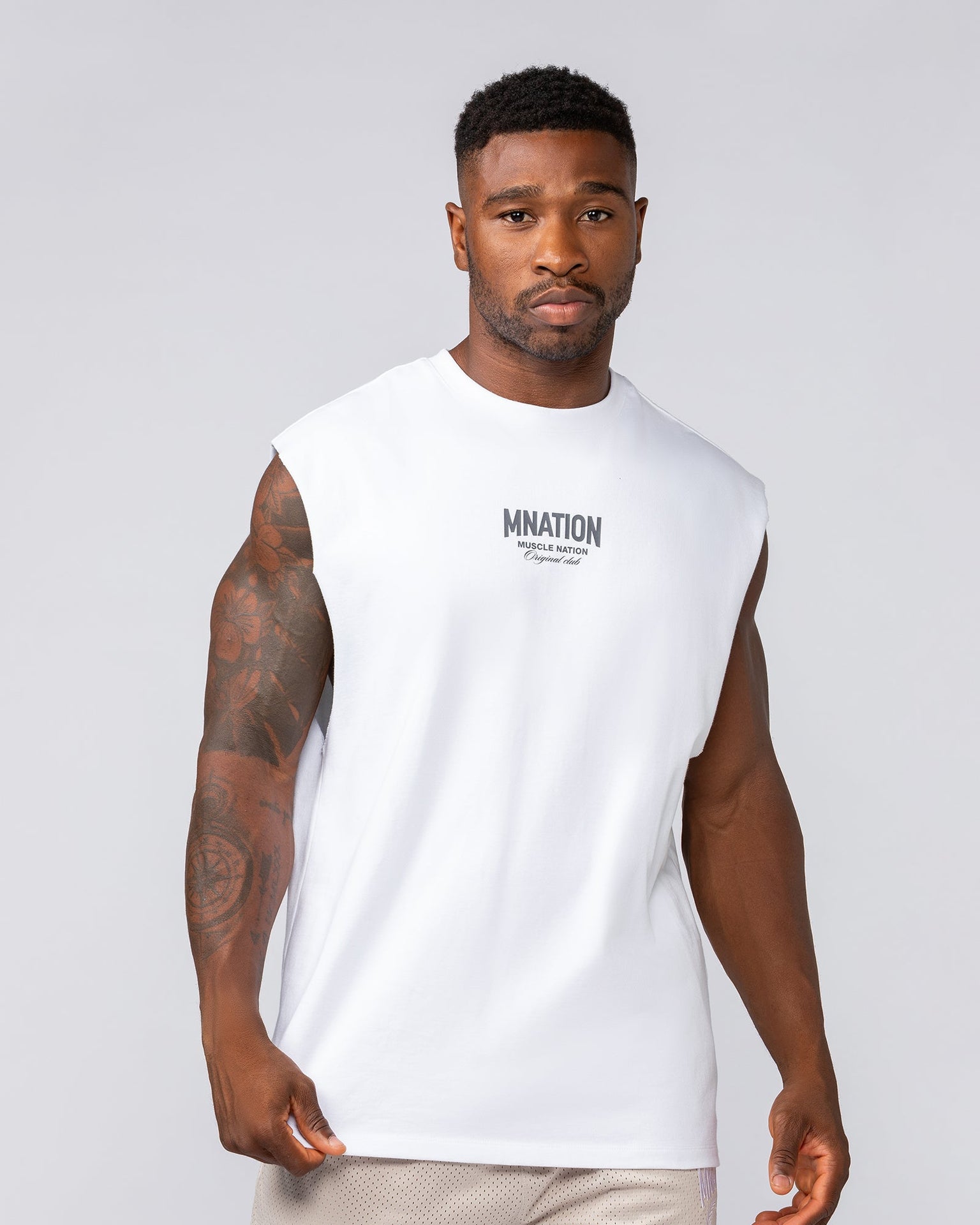 Heritage Muscle Tank - White-Singlets & Tanks-S-032515WHT-S-MNAPPRL41160-2-Muscle Nation
