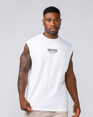 Heritage Muscle Tank - White-Singlets & Tanks-S-032515WHT-S-MNAPPRL41160-2-Muscle Nation
