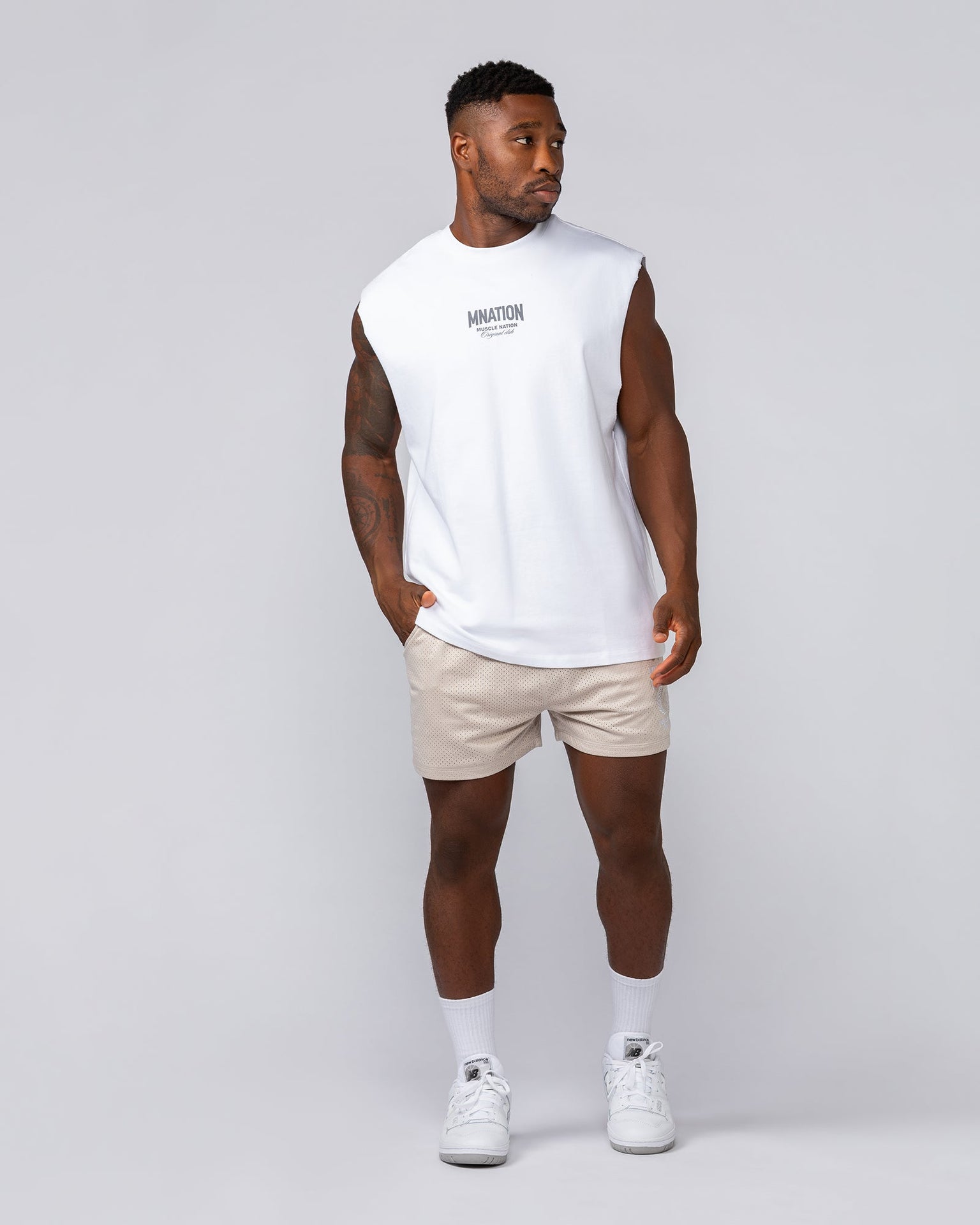 Heritage Muscle Tank - White-Singlets & Tanks-S-032515WHT-S-MNAPPRL41160-6-Muscle Nation