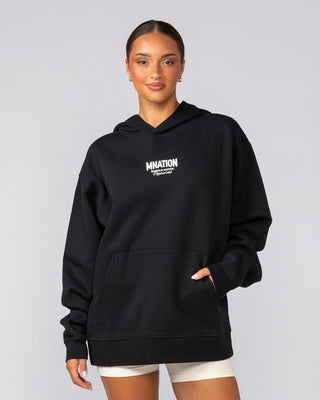 Heritage Oversized Hoodie - Black-Jumpers & Hoodies-XS-032501BLK-XS-MNAPPRL41245-6-Muscle Nation