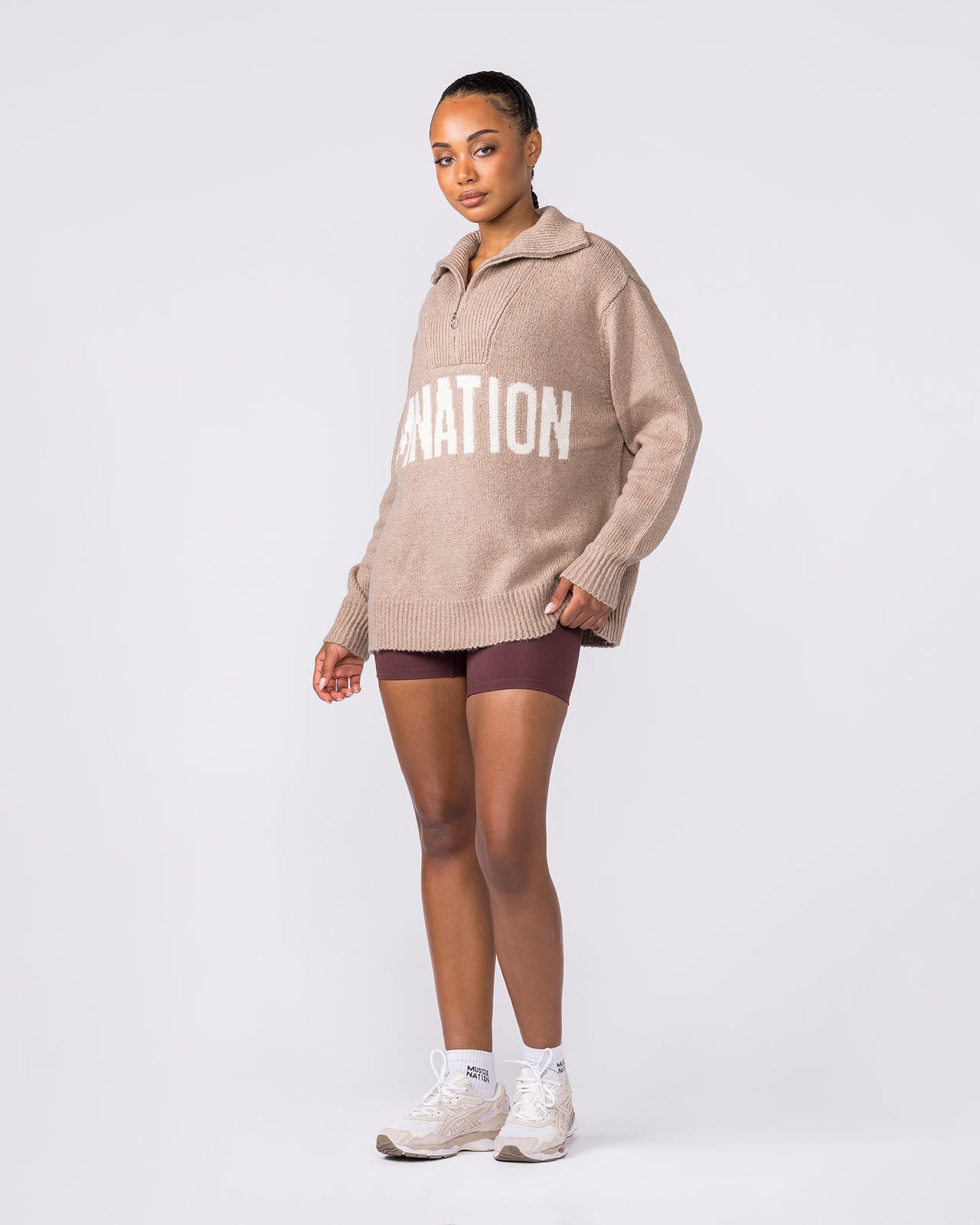 Heritage Oversized Knit - Fossil-Jumpers & Hoodies-XXS/XS-042327FOSIL-XXS/XS-MNAPPRL26474-6-Muscle Nation