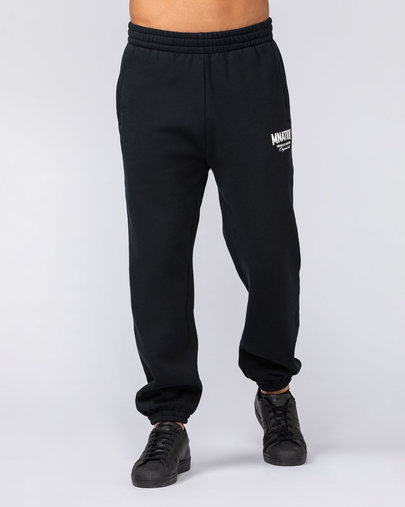 Heritage Trackies - Black-Bottoms-S-032502BLK-S-MNAPPRL41370-2-Muscle Nation