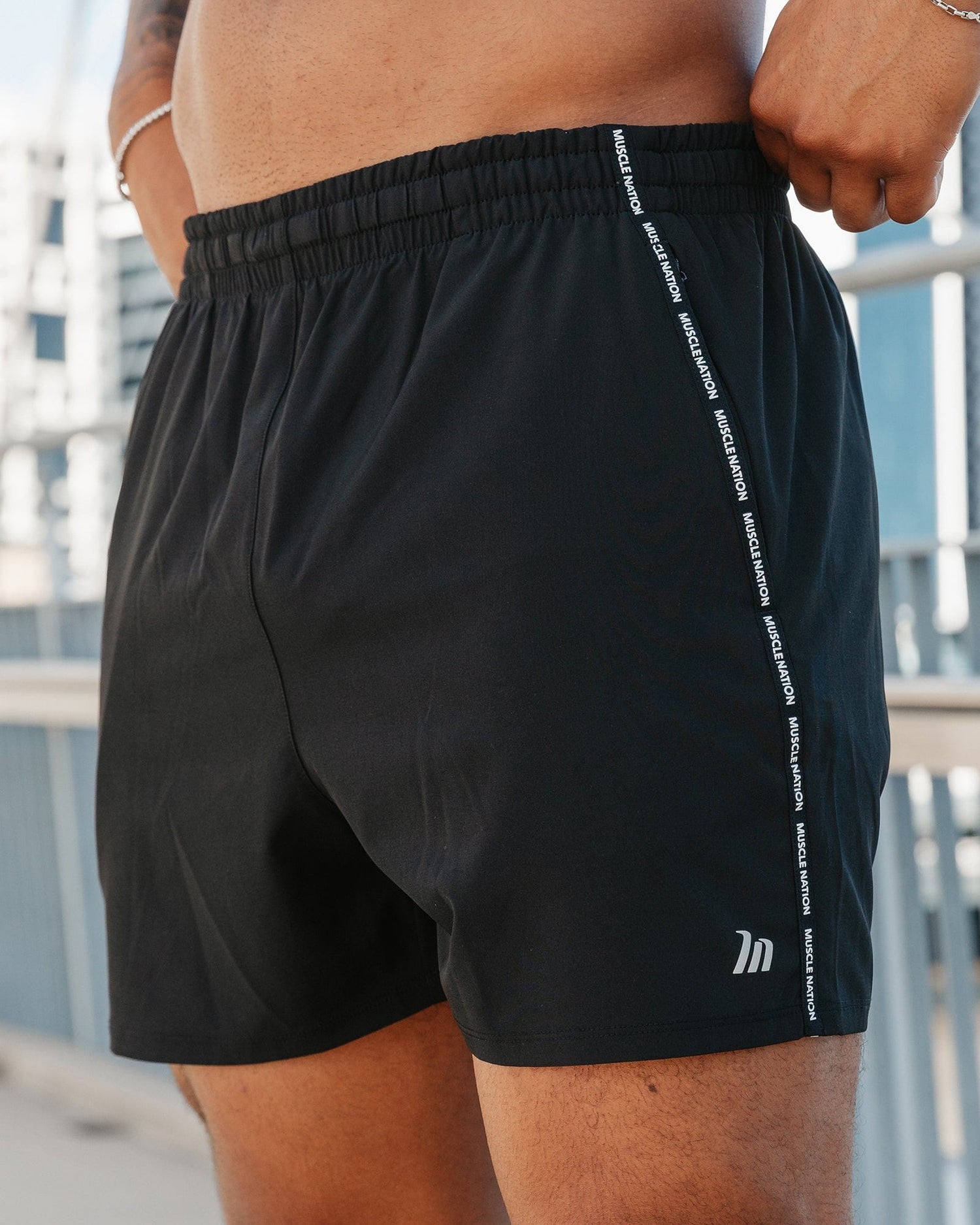 Iconic New Heights 4" Shorts Black - Muscle Nation men's gym shorts