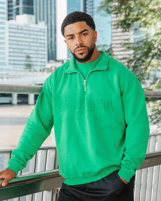 Prep Quarter Zip Through - Clover-Jumpers & Hoodies-XS-042512CLVR-XS-MNAPPRL41801-1-Muscle Nation