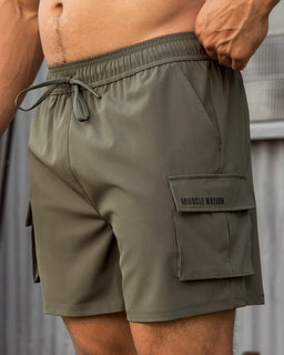 Active Cargo 5" Shorts - Dark Khaki-Shorts-S-022651DKHAKI-S-MNAPPRL49845-1-Muscle Nation