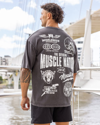 Archives Oversized Vintage Tee - Washed Black-T-Shirts-XXS-012627WSHBLK-XXS-MNAPPRL48868-1-Muscle Nation