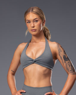 Bare Seamless Halter Bralette - Alloy Marl