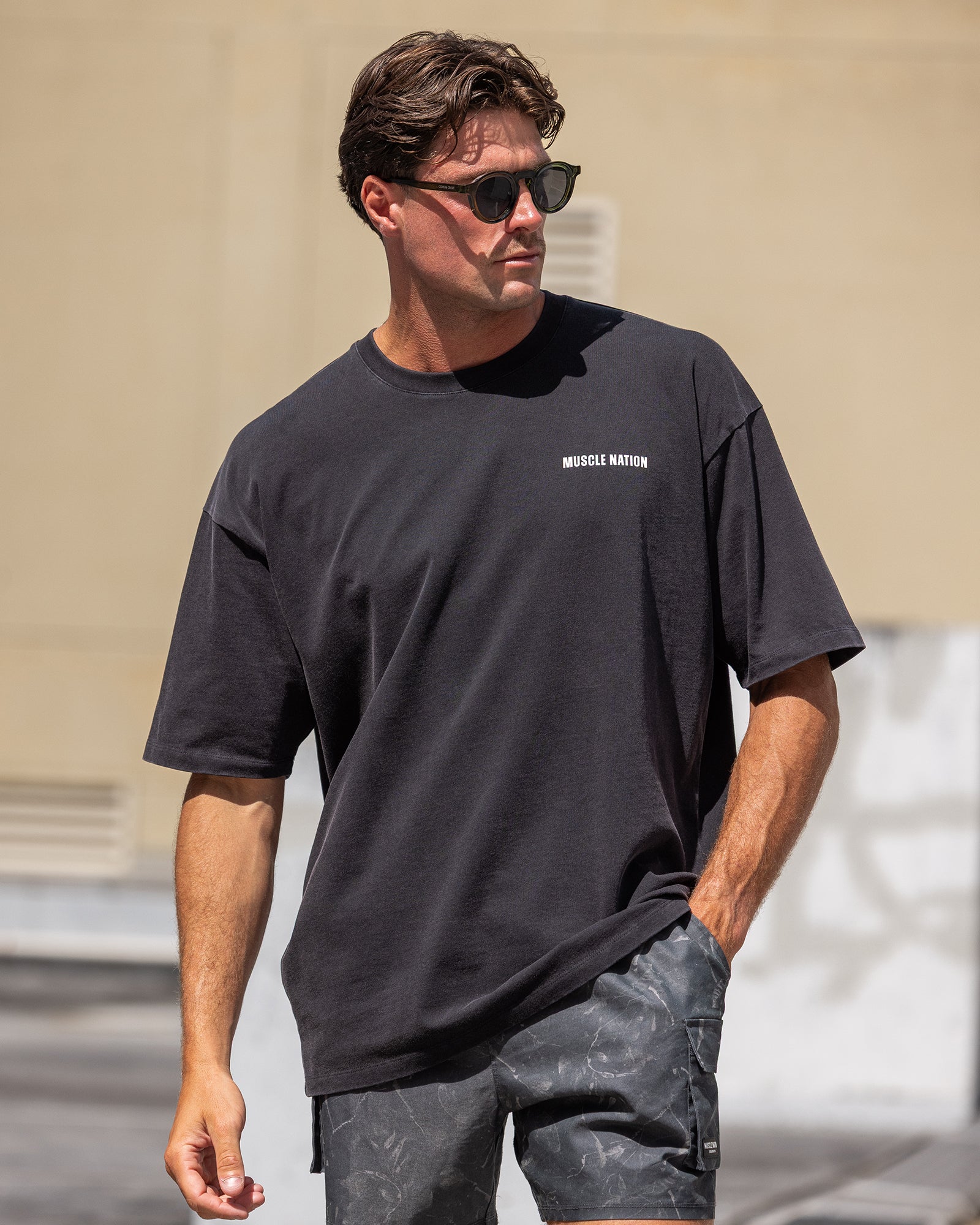 Essential Oversized Vintage Tee - Washed Black-T-Shirts-XS-032646WSHBLK-XS-MNAPPRL49716-1-Muscle Nation