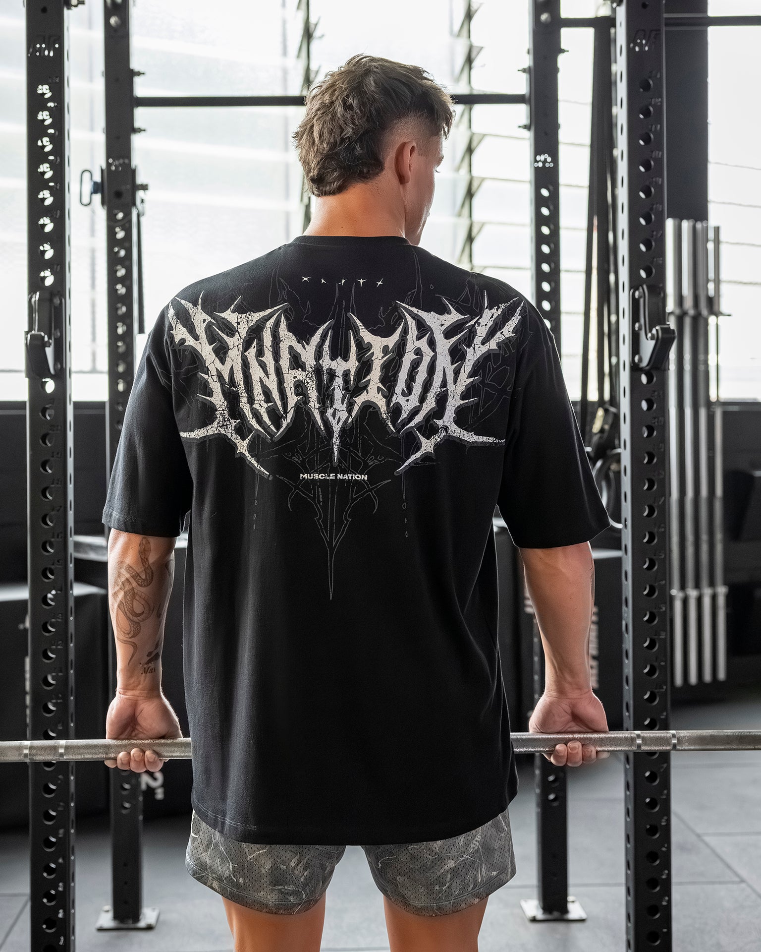 Gothic Oversized Tee - Black