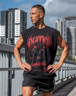 Hell Mile Boxy Running Tank - Black