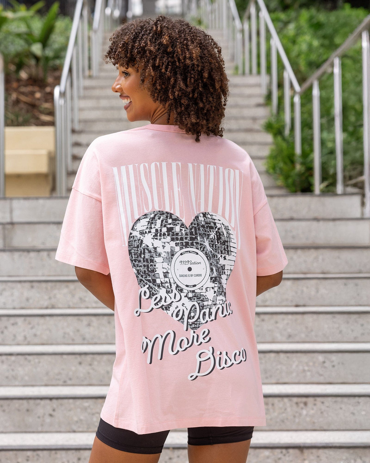 Less Panic More Disco Oversized Tee Blush