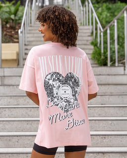 Less Panic More Disco Oversized Tee - Blush-T-Shirts-XXS-012624BLSH-XXS-MNAPPRL48841-1-Muscle Nation
