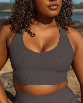 Lover Longline Rib Bra - Phantom-Sports Bras-XXS-052501PHNTM-XXS-MNAPPRL42532-1-Muscle Nation