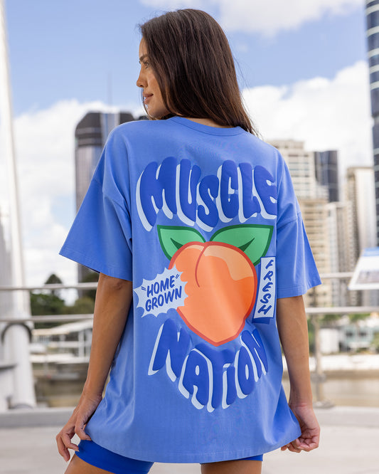 Peachy Oversized Tee Salt Air - Muscle Nation women's gym tee