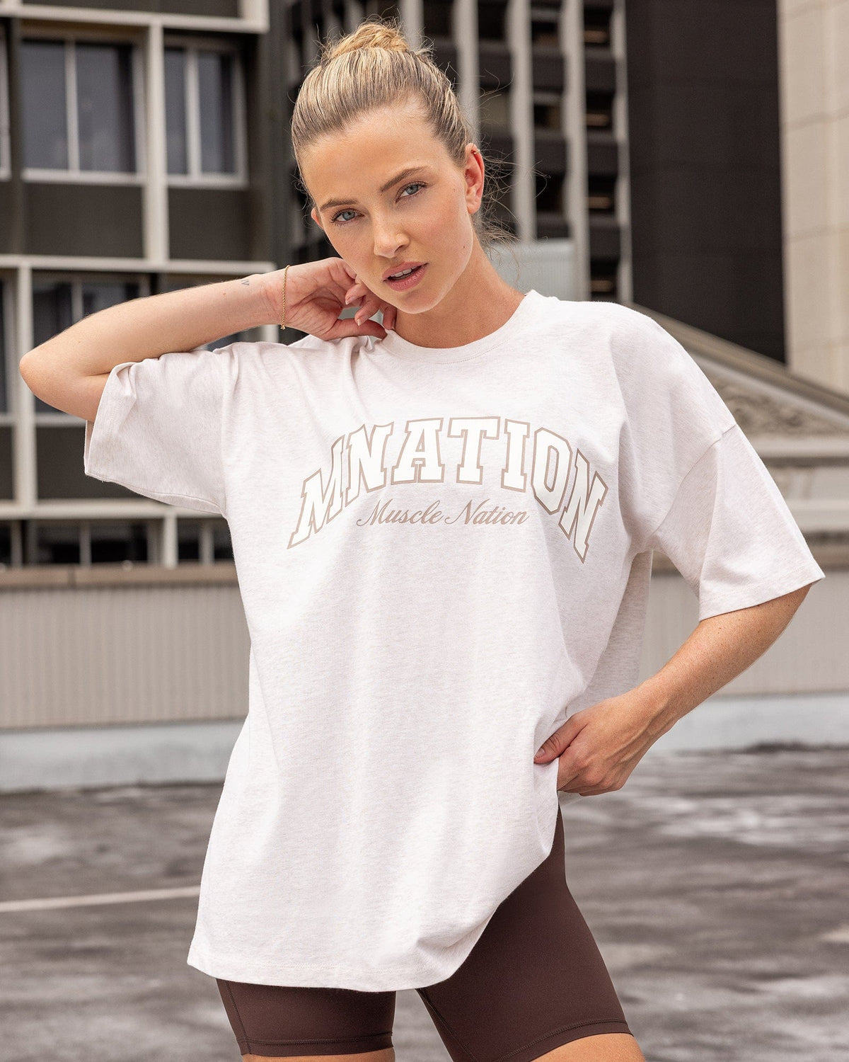 Studio Oversized Tee Dew Marl