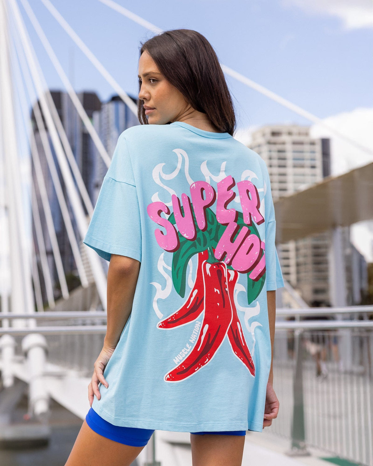 Super Hot Oversized Tee Lagoon