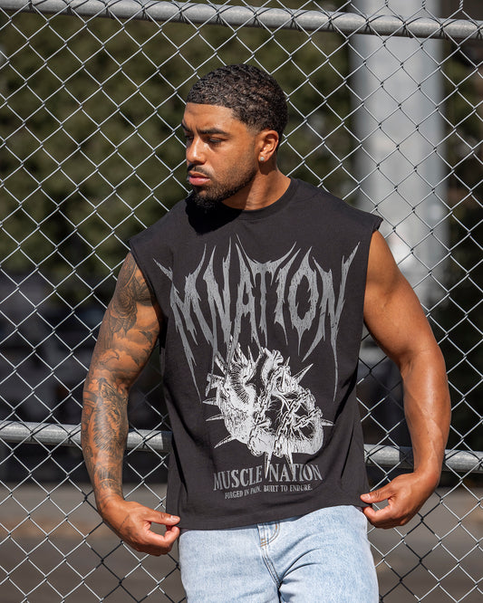 Unchained Boxy Muscle Tank - Black - Muscle Nation Tank Tops